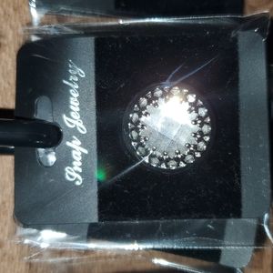 Silver clear Stone Snap 20mm